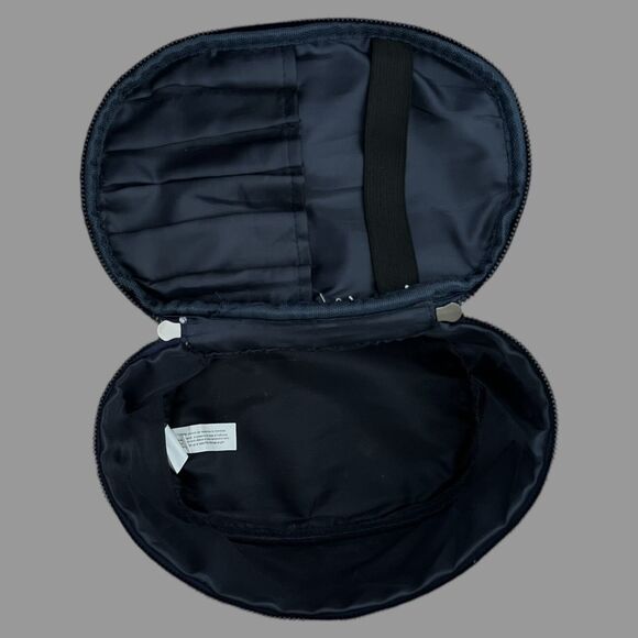 Nicole Miller NY Blue Floral Cosmetic Bag Travel Toiletry Case Makeup 9x6x6 - Picture 8 of 8